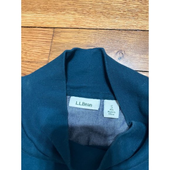 LL Bean Women's Mock Neck Tunic Shirt Dress W/Side Zips Size Small Blue/Yellow - Picture 4 of 5